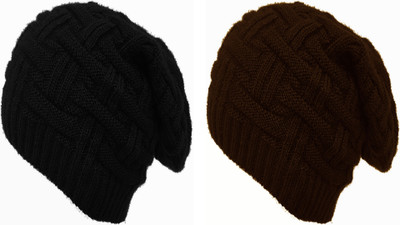 FASHLOOK Beanie Cap(Pack of 2)