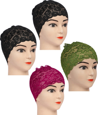 MONATI Self Design Beanie Cap(Pack of 4)