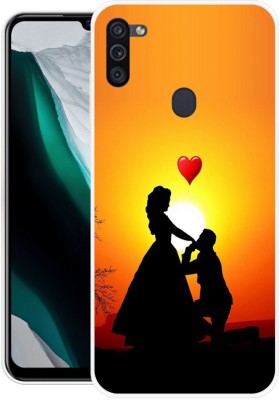 NEVYZAP Back Cover for Samsung Galaxy M11(Black, Orange, Grip Case, Silicon, Pack of: 1)