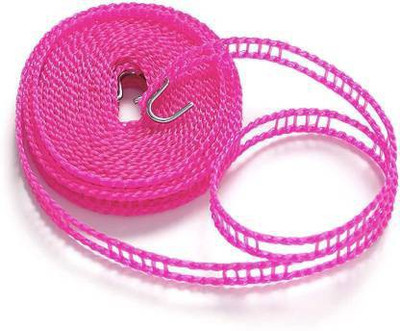 FAAS Clotheslines Nylon Portable Adjustable for Indoor & Outdoor Laundry Drying Windproof Clothes Rope Hanger for Home Random Color (5 Meter) Nylon Retractable Clothesline(5 m)