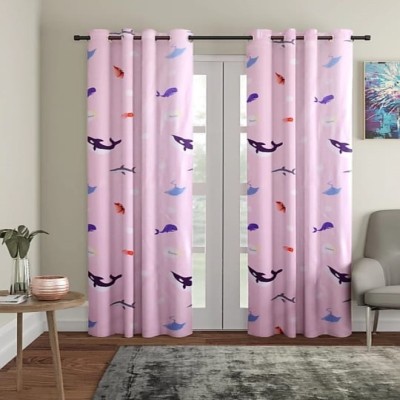 Ad Nx 274 cm (9 ft) Polyester Room Darkening Long Door Curtain (Pack Of 2)(Printed, Multicolor)