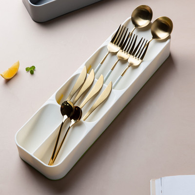Dhruv Mart Empty Cutlery Box Drawer Case(White  Holds 24 Pieces)