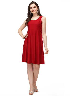 Alekya Women Bodycon Maroon Knee Length Dress