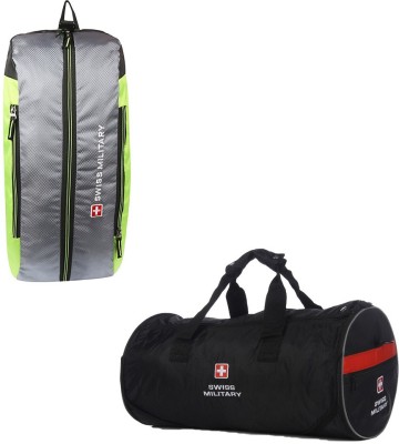 SWISS MILITARY Combo Pack of Duffle Cum Back Pack and Black Sports Bag (LBP23+BP5) Gym Duffel Bag