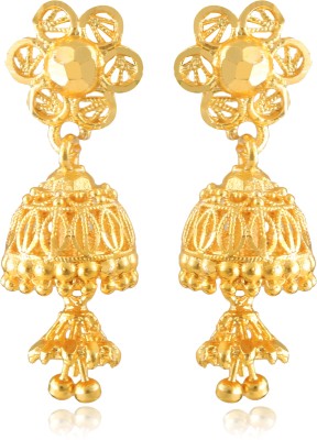 VIGHNAHARTA Vighnaharta Allure Beautiful Jhumki Earrings Elite Fancy Gold Plated Screw back for Women and Girls {VFJ1377ERG} Alloy Jhumki Earring