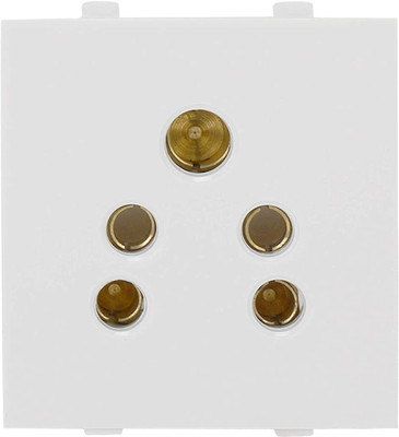 CONA MODULAR SOCKET 3 PIN| 6A | SOCKET PACK OF 4 | MODULAAR SOCKET , ELECTRICAL SOCKET FOR HOME , OFFICE ,SHOP ETC 6 A Three Pin Socket