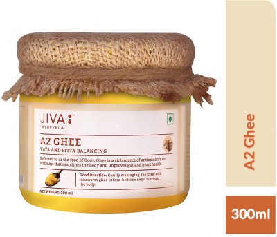 JIVA A2 Gir Cow Ghee - Pure Desi Ghee - Pack of 1 Ghee 300 ml Mason Jar