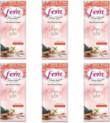 Fem Fairness Naturals Sandal Hair Removal Cream Fair and Soft Sensitive Skin Cream(240 g)