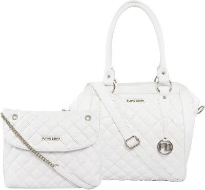 FLYING BERRY Women White Hand-held Bag(Pack of: 2)