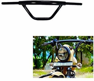acube mart Bike Handle Bar Curved Stylish Handlebar Pipe/Rod Black for Royal Enfield Standard Bullet 350 Twin Spark Handle Bar(Black)