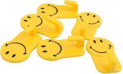 WHITE POPCORN pack of 6 strong self adhesive smiley pronged hook Hook 1(Pack of 1)