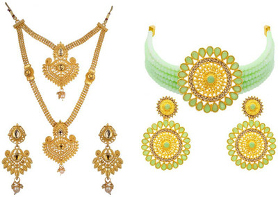 R A Enterprises Alloy Gold-plated Multicolor Jewellery Set(Pack of 2)