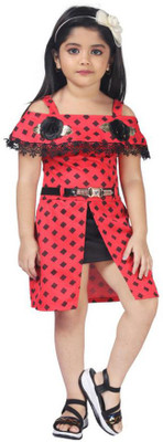 Samshil Fashion Baby Girls Mini/Short Festive/Wedding Dress(Red, Short Sleeve)