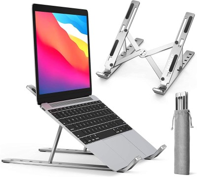 WinMe Adjustable Aluminum Laptop Computer Stand Tablet Stand, Ergonomic Foldable Portable Desktop Holder Compatible with MacBook Air Pro, Dell XPS, HP, Lenovo More 10-15.6” Laptop Stand