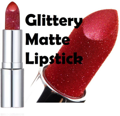 Latixmat GOLDEN DUST SHIMMERY SHINY MULTI PURPOSE GLITTER RED LIPSTICK(RED, 3.8 g)