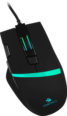 ZEBRONICS Zeb- Tempest Wired Ambidextrous Optical  Gaming Mouse(USB 2.0, Black)