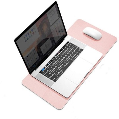 Dhvsam Mouse Pad with Wrist Support,PU Leather Mousepad for Laptop Computers Mac,Non Slip Rubber Base Memory Foam Wrist Rest Mouse Pads for Men Women,Home Work Office Mousepad(Pink)