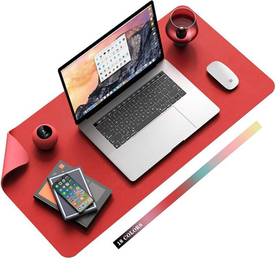 Dhvsam Desk Pad, 80 x 40 cm PU Leather Desk Mat, XL Extended Mouse Pad, Waterproof Desk Blotter Protector, Ultra Thin Large Laptop Keyboard Mat, Non-Slip Desk Writing Pad for Office Home Wine Red Non Slip Base Mousepad(Wine Red)