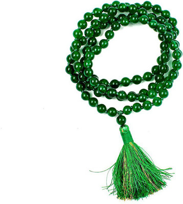 Rudra Centre Green Onyx Round Mala - 8mm - 108+1 Beads Stone Chain