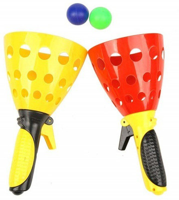 Authfort Click and Catch Twin Ball Game Indoor Outdoor Toy Set, Pop & Catch Ball(Red, Yellow)