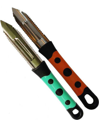 Tistook SUPER SHARP Straight Peeler Set(Green, Orange Pack of 2)