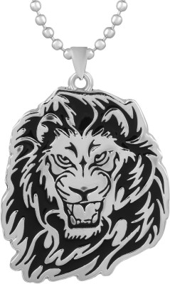 memoir Stainless Steel Tiger Lion Fashion Pendant Men Jewellery (PCAJ3017) Black Silver Stainless Steel Pendant