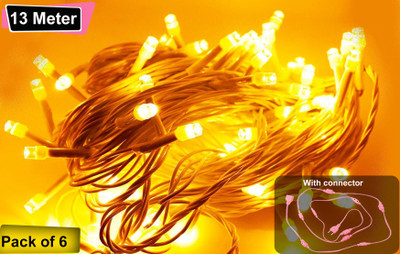 Ascension 35 LEDs 13 m Yellow Steady String Rice Lights(Pack of 6)