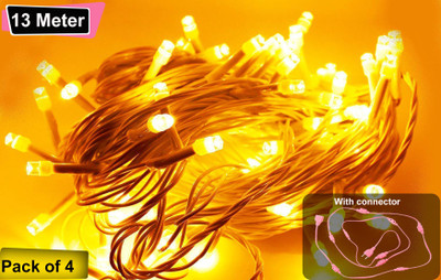 Ascension 35 LEDs 13 m Yellow Steady String Rice Lights(Pack of 4)