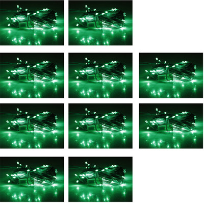 Ascension 21 LEDs 8 m Green Steady String Rice Lights(Pack of 10)