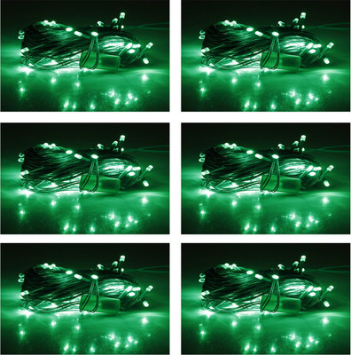 Ascension 50 LEDs 13 m Green Steady String Rice Lights(Pack of 6)