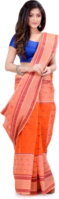 Desh Bidesh Self Design Jamdani Pure Cotton Saree(Orange)