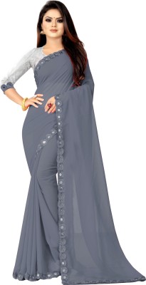 Manan Creation Embellished Bollywood Georgette Saree(Grey)