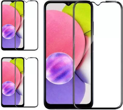ISAAK Edge To Edge Tempered Glass for Samsung Galaxy A03s Edge to Edge, Full Glue, 11D Tempered Glass(Pack of 3)