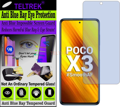 TELTREK Tempered Glass Guard for REDMI POCO X3 (Impossible UV AntiBlue Light)(Pack of 1)