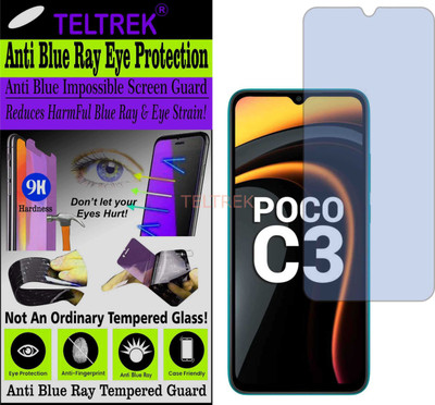 TELTREK Tempered Glass Guard for POCO C3 (Impossible UV AntiBlue Light)(Pack of 1)