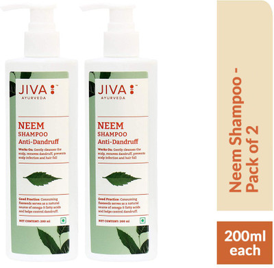 JIVA Neem Shampoo - Ayurvedic Anti-Dandruff Formula - 200 ml - Pack of 2(200 ml)