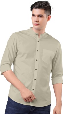 Paul Jordan Men Solid Casual Silver Shirt