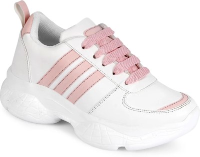 WRIZT Sneakers For Women(White, Pink)
