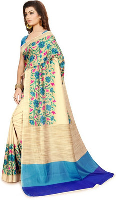 AJS Printed Bollywood Art Silk Saree(Multicolor)