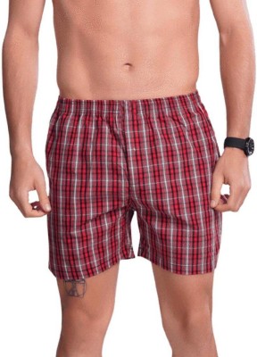Reoutlook Checkered Men Maroon Boxer Shorts