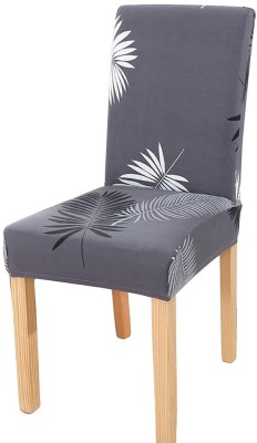 HOUSE OF QUIRK Polyester Abstract Chair Cover(Dark Grey Pack of 1)