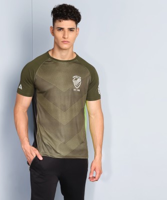 Adrenex Graphic Print Men Round Neck Dark Green T-Shirt