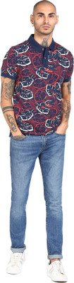 U.S. POLO ASSN. Printed Men Polo Neck Multicolor T-Shirt