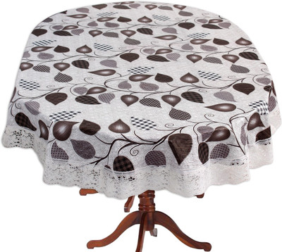 The Furnishing Tree Printed 6 Seater Table Cover(Petals Pattern Grey, PVC)