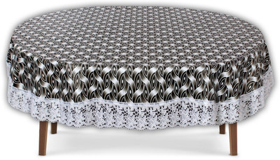 The Furnishing Tree Printed 12 Seater Table Cover(Interlocked Ropes Pattern Grey, PVC)
