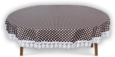 The Furnishing Tree Polka 12 Seater Table Cover(Polka dot Pattern Grey, PVC)