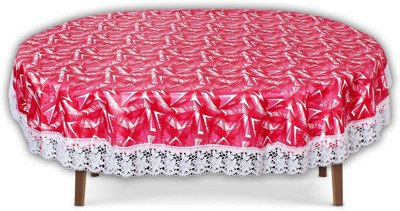 The Furnishing Tree Printed 8 Seater Table Cover(Red, PVC)