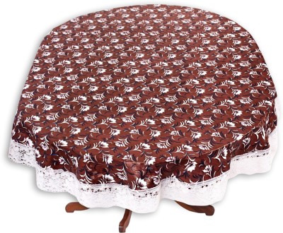 The Furnishing Tree Floral 4 Seater Table Cover(Floral Pattern Dark Brown, PVC)