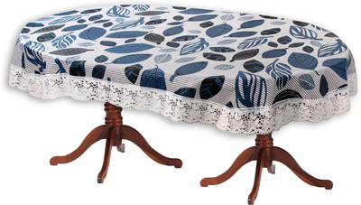 The Furnishing Tree Printed 12 Seater Table Cover(Ditzy Pattern Grey base, PVC)