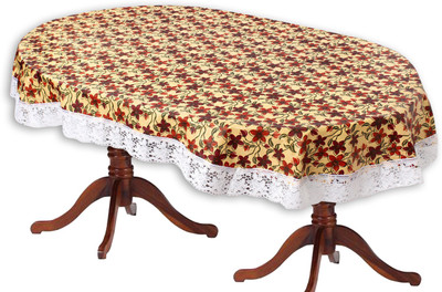 The Furnishing Tree Printed 12 Seater Table Cover(Sprig Pattern Yellow, PVC)